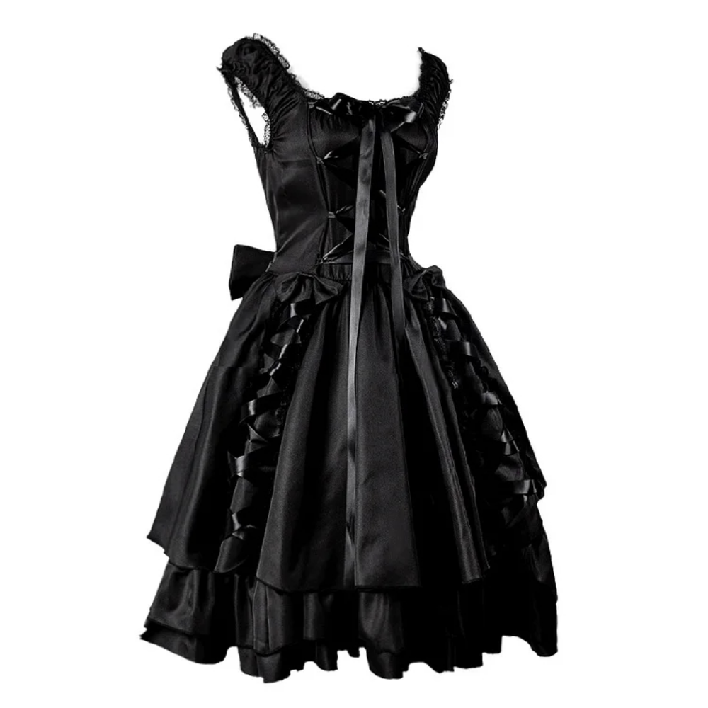 Gothic Dark Vintage Bowknot Dress