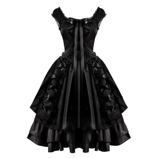 Gothic Dark Vintage Bowknot Dress