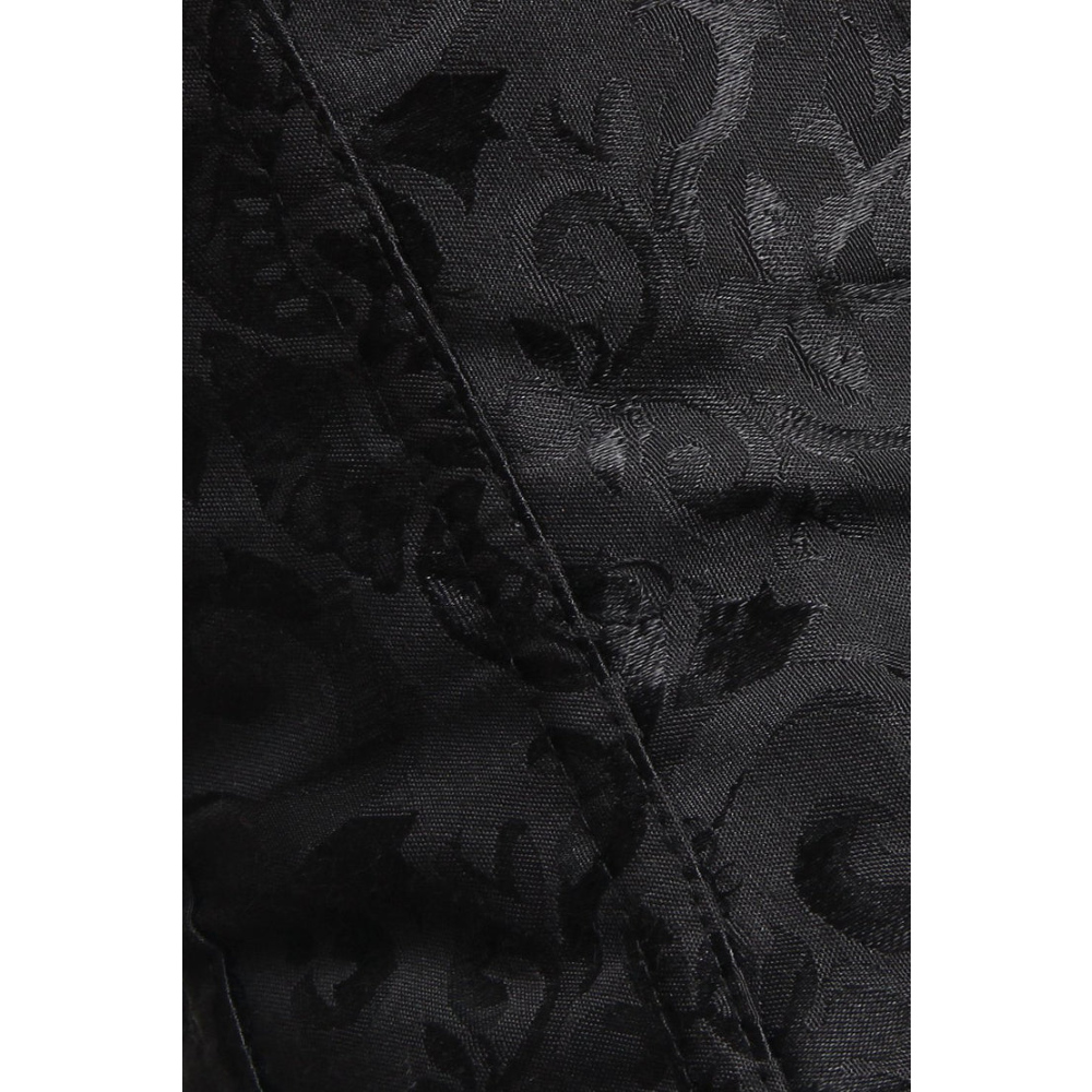 Atomic Black Floral Zipper Overbust Corset